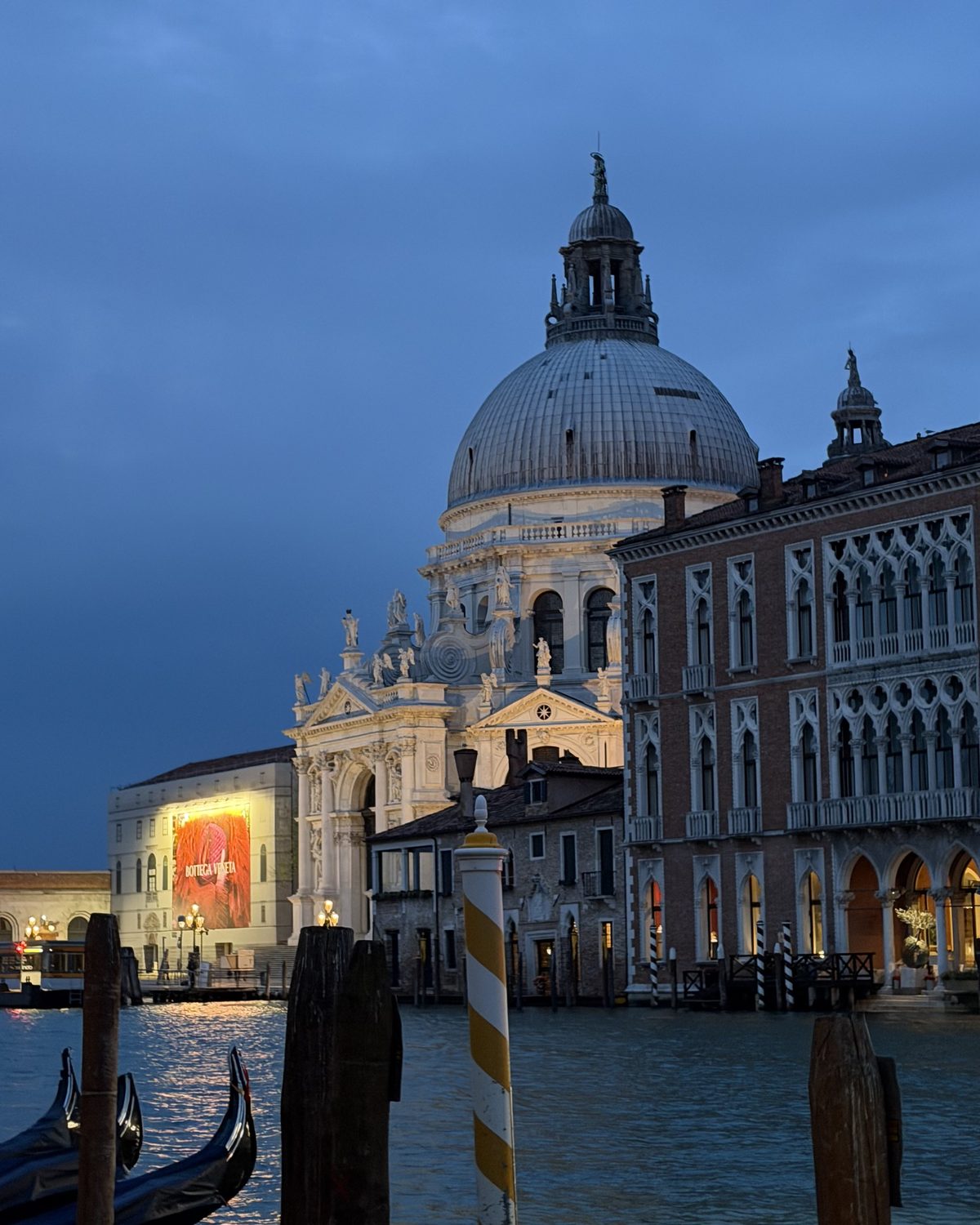Venice at dusk — the Salute, and the light going blue.